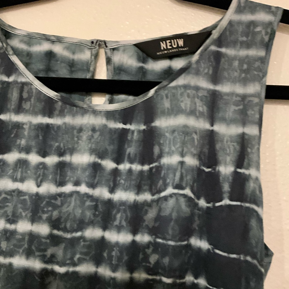 Neuw Blue and White Tie-Dye Sleeveless